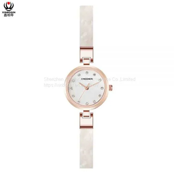 XINBOQIN Supplier LOGO Custo New Girls Fashion Elegant Quartz Trend Design Acetate Watch photo-2