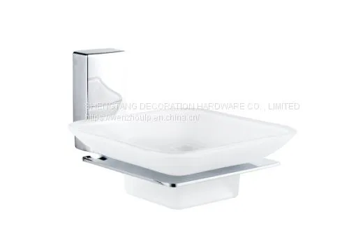 wall mounted base single clear frosted glass soap box dishes