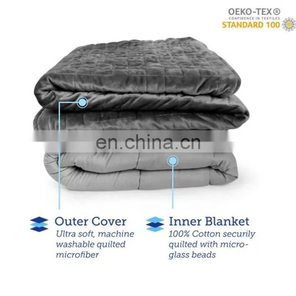 Hot Sale Bamboo Cotton Custom Weighted Blanket 15lbs for Adults photo-3