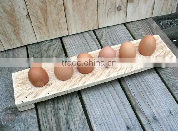 Custom Made Painted Color and Logo Solid Wooden Egg Holder photo-3