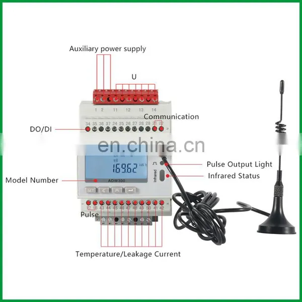 Acrel Smart Wifi Kwh Enegy Meters 4G 2G Lora NB-IoT RS485 50~60Hz High Low Voltage 3 Phase Din Rail Electricity Meters ADW300W photo-2