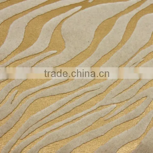 Flocked Zebra Stripe on pu Leather for Upholstery photo-2