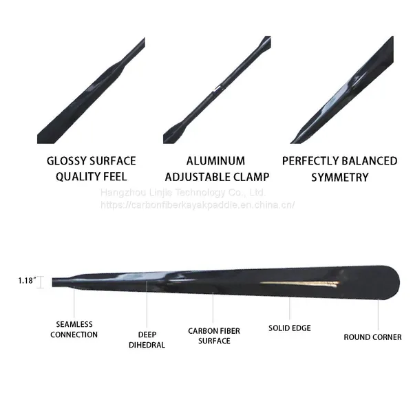 Lightweight 2 Pieces Adjustable Carbon Fiber Greenland Paddle With Aluminium Adjuster photo-2
