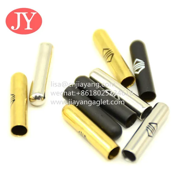 5mm Shoelace With Metal Buckle Brass Material Lace Cord End Waister Rope Aglet Tipping Laser Logo on Metal Aglet photo-5
