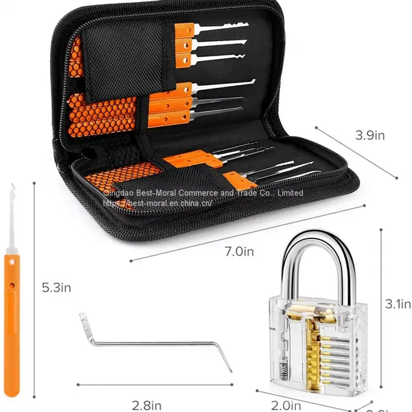 Factory Direct Sale 17pcs SUS304 Material Locksmith Lock Pick Tools Lockpicking Set With 2 Padlock photo-2
