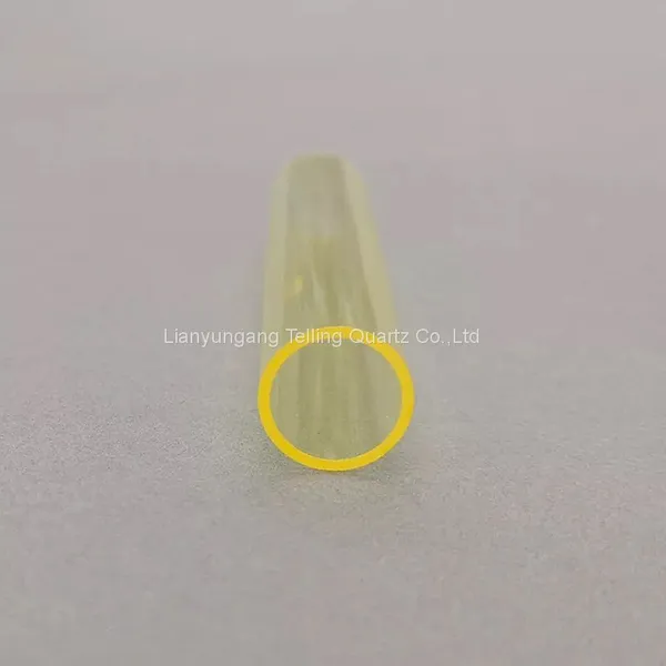 Yellow Quartz Glass Tube Fused Quartz Tube for Furnace photo-2