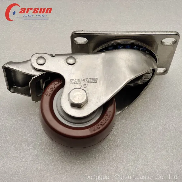 Medium Duty Stainless Steel Casters SS304 Stainless Steel 2.5/3/3.5/4/5/6 Inch PU/PA/TPR/PP Industrial Caster Wheels photo-3