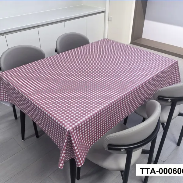 Hot Sellong 2026 Plaid Decorative Home Kitchen Tablecloth Liquid Repellent and Stain Resistant Plastic Table Cloth photo-2