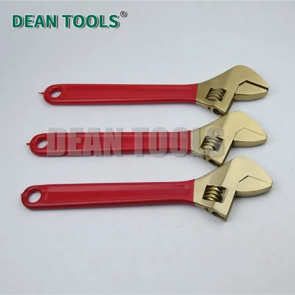 300 mm Non-sparking Adjustable Wrench With PVC Handle, Al-Bronze Material,Smooth Adjustment Mechanism photo-4