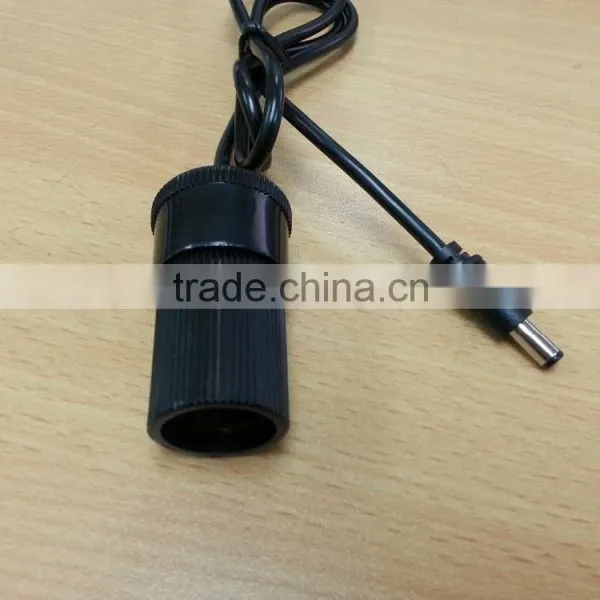 New Custom Female Cigarette Plug to DC 5.5x2.1 With 2C 22AWG DC & Cigarette Wire Harness photo-2