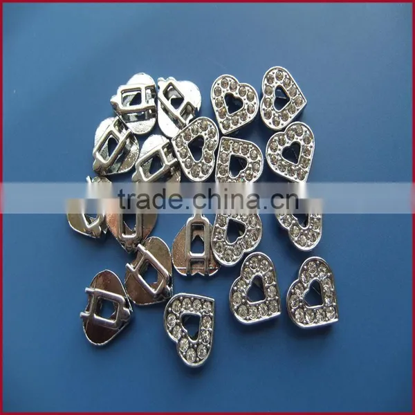 Produce Pave Heart Charms Wholesale DIY Wearing Slide Heart Shaped Accessory photo-2