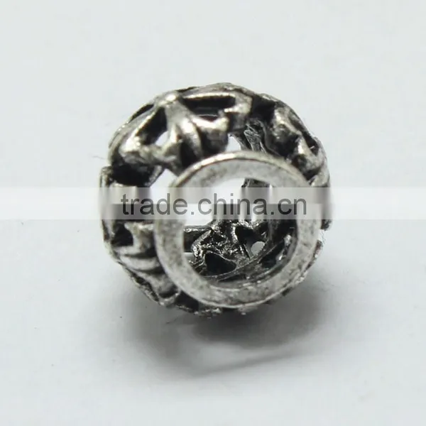 Pdora Europe America Style Bracelets Large Hole Beads Accessories, DIY Hollow Metal Beads Jewelry photo-3