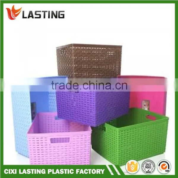 2015 New Plastic Large Plastic Laila Handy Tidy Basket Rattan Style photo-2
