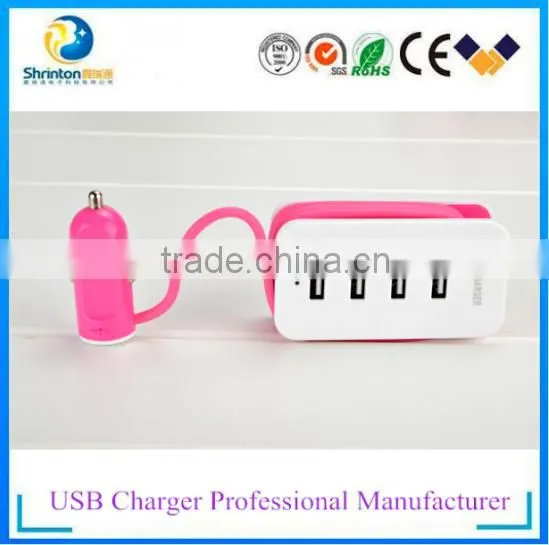 2015 New Design 5V 1A Car Charger With 4 USB Port 4.3A USB Adapter photo-3