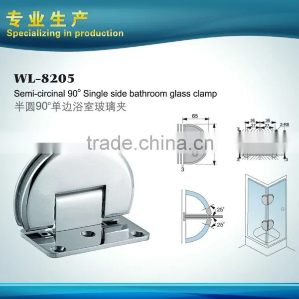 Semi-circinal 0 Degrees Bathroom Glass Door Clamp Glass Door Hinge photo-5