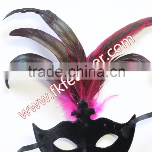 Wholesale Party Mask With Rooster Tail Feather Decoration photo-5