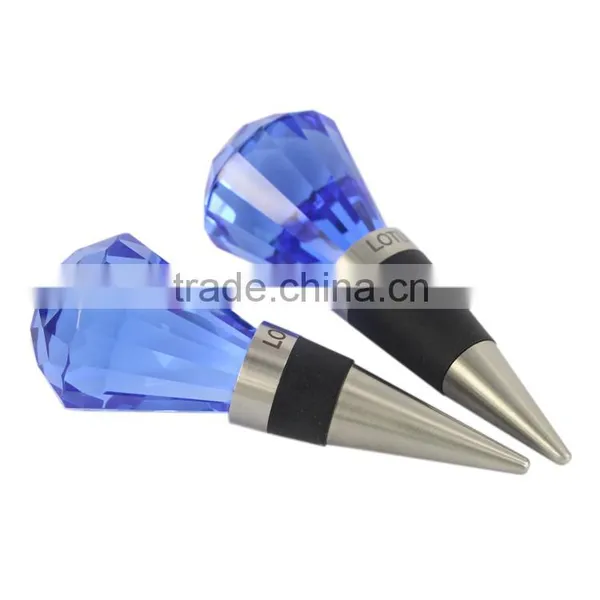 Diamond Cut Crystal Wine Bottle Stoppers photo-4