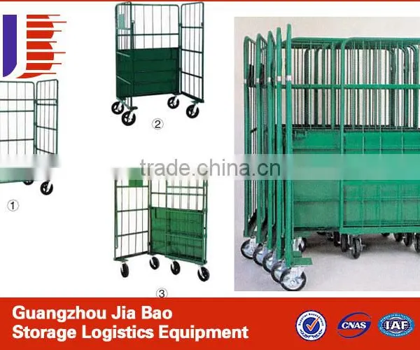 foldable steel mesh wire container/Material Handling Tools logistics trolley