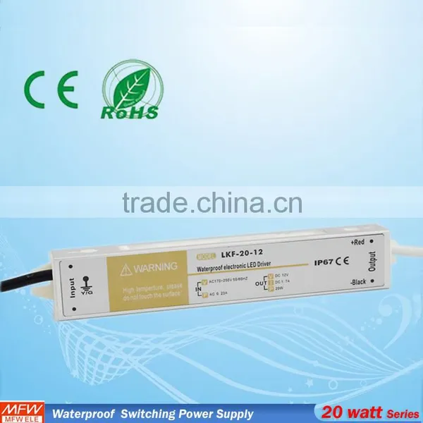 Waterproof and IP Rated Power Supplies 20W 12V Waterproof Led Driver Transformer for Led Wholesalers