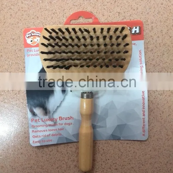 2016 Easy Clean Anti-allergic Pet Grooming Products Wood Handle Big Stainless Steel Dog Comb photo-2