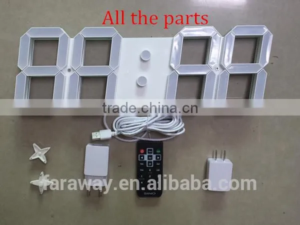 Remote 5" Large Blue Led Wall Clock With Calendar,temperature and Alarm Function photo-3