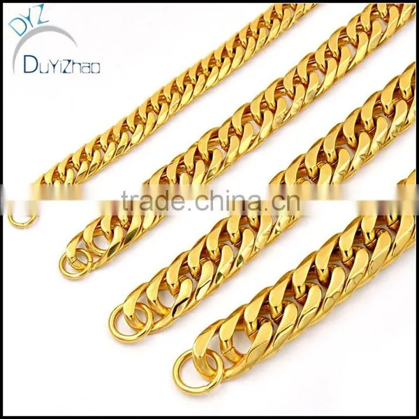 New Biker Design Stainless Steel Gold Cuban Chain Men/Boys Necklace photo-4