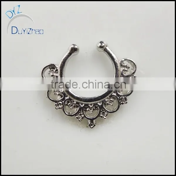 Heart Shaped Fashion Septum Clicker Fake Nose Rings photo-2