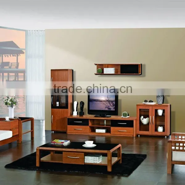Wooden glass coffee table