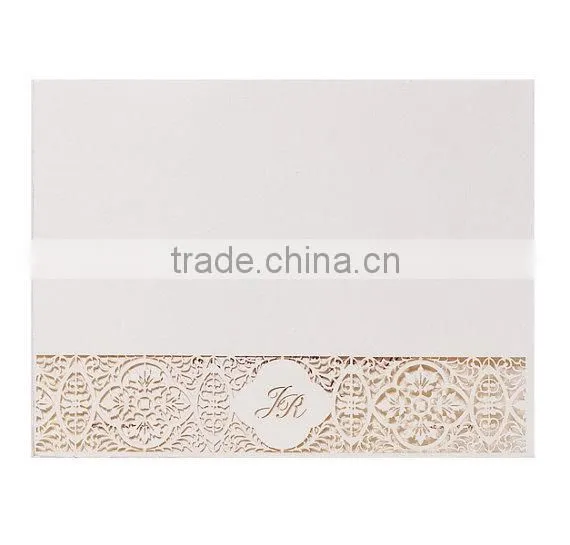 Intricate Laser Cut Lace White Personalised Luxury Wedding Day Invitation photo-2
