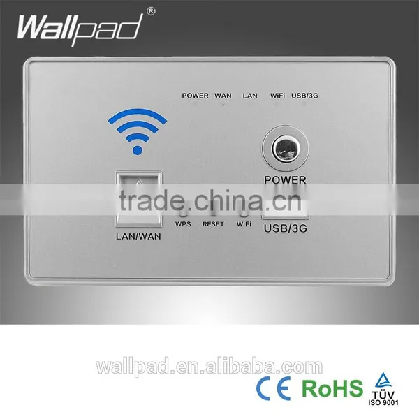 New Design Wallpad Black AU US Standard 118mm*74mm Lan 3G WiFi WPS AP Router Repeater Phone USB Wireless US Wall Charger Socket Quality Choice photo-3