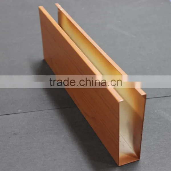 Abrasion Resistance Wood Grain Surface Suspended Aluminum Ceiling U Channel Aluminum Screen Ceiling photo-4
