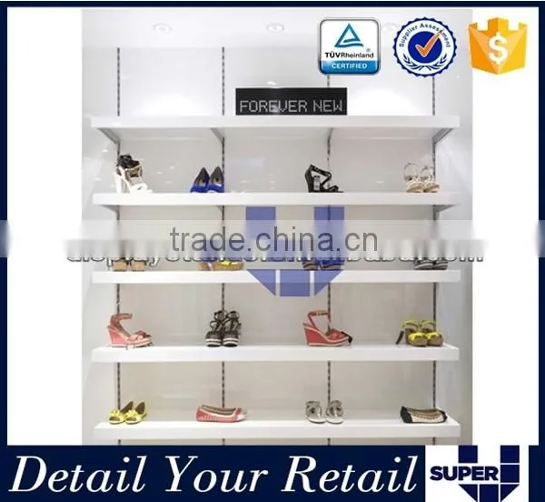 Shoes Store Wall Display Cabinet With Led Wooden 5 Tier Shelf photo-3