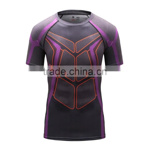 Men T Shirt Marvel Compression Shirts Outdoor Sport Bodybuilding Gym Fitness Jersey Casual Tees photo-2