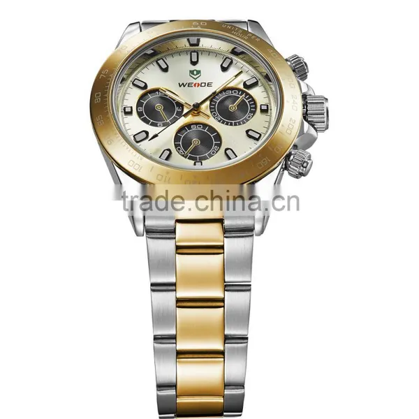 WEIDE Watch Stainless Steel Alarm Luxury Quartz Image Watch Price WH3309 Gold Watch photo-4