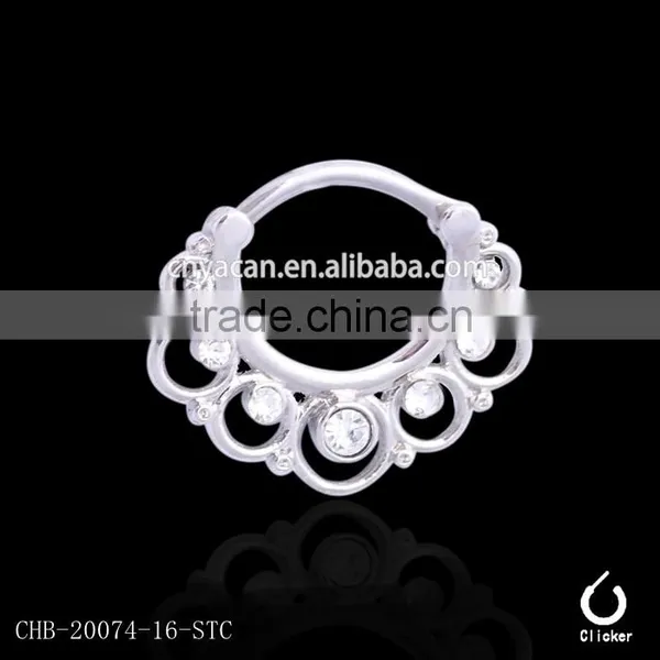 Floral Round Gems Nose Ring