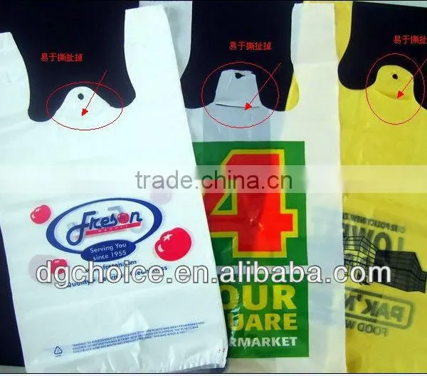 Wholesale Cheap Shopping Supermarket Shopping Custom Printed Plastic T-shirt Bag photo-3