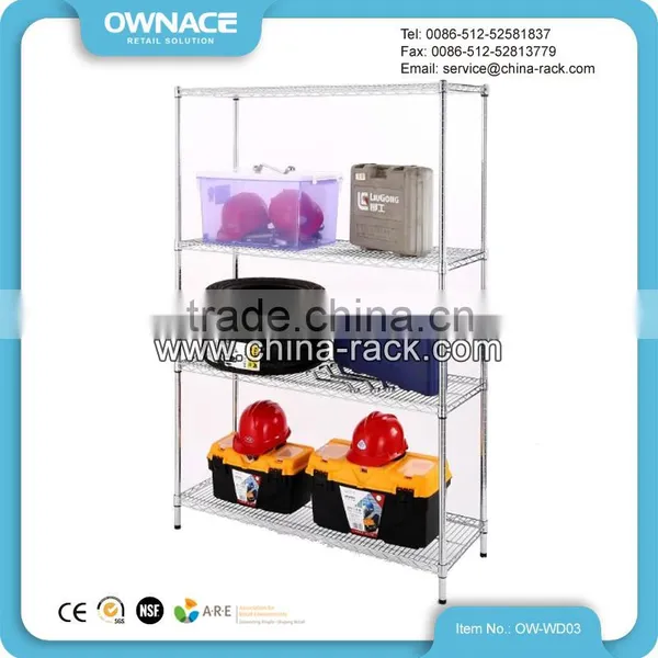 NSF Certificate Chrome Carbon Steel Wire Mesh Shelving photo-4