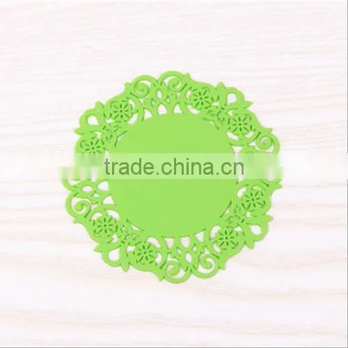 Coffee Cup Mat Eco-friendly Heat Resistant Customize LOGO 6 Colors for Your Choose Silicone Mat photo-2
