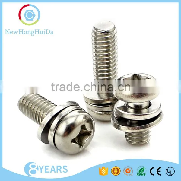Steel Cross Recessed Pan Head Combination Screws With Spring Washer photo-4