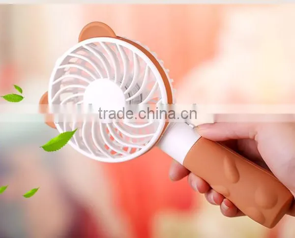 Cute Bear Design Rechargecable Handheld USB Fan Battery / USB Operated Cooling Fan photo-3