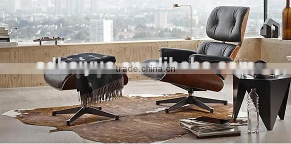 100% Italian Leather Sofa Lounge Chair Ottoman Footstool Retro Furniture photo-6