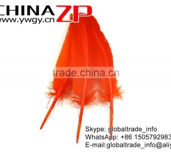 CHINAZP Factory Natural Feather Dyed Orange Solid Color Turkey Feathers for Fashion Show photo-5