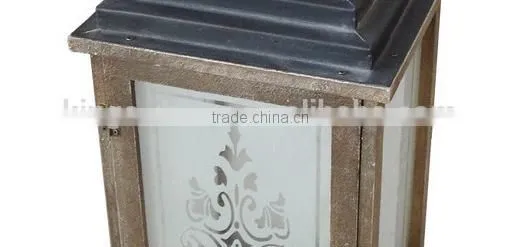 New Design Wooden Lantern With Silk Printing Glass photo-5