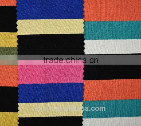 Rayon Viscose Spandex Yarn Dyed Striped Single Jersey Fabric photo-3