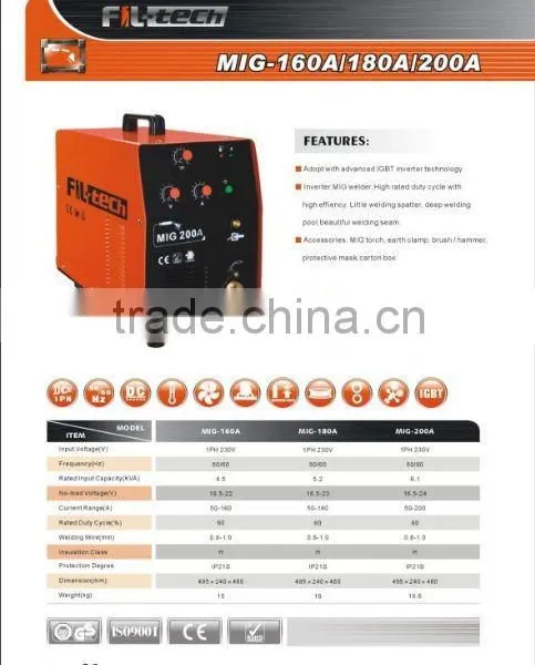 INVERTER MIG WELDER Machine(MIG-160A/180A/200A)