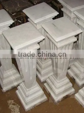 POLISHED ZIARAT WHITE MARBLE PEDESTALS photo-3