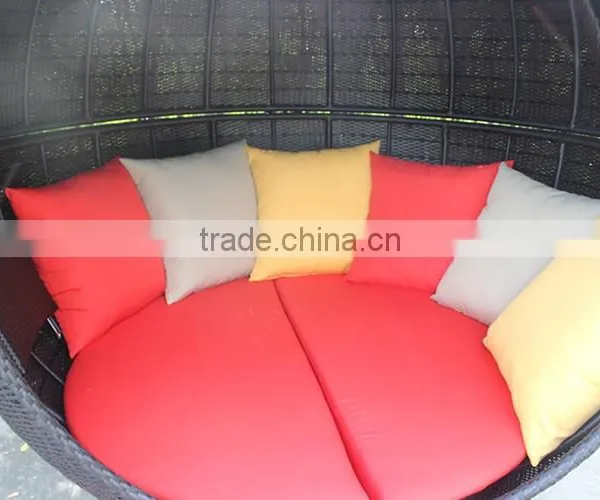 Special Design Rattan Furniture Rotatable Black Apple Sunbed photo-6