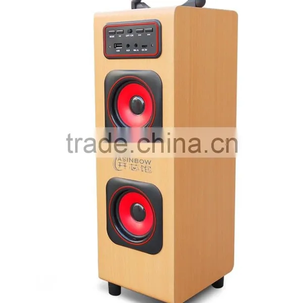 2017 New Design Quadrate Shape Loudspeaker, Wireless Plug-in Card Retro Stereo Bluetooth Speaker Box photo-2