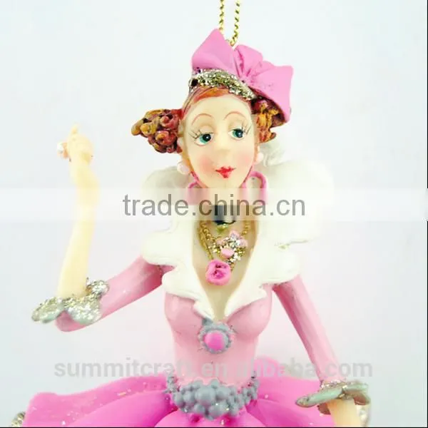 Best Selling Christmas Ornament Items Resin Christmas Lady Figurines photo-6