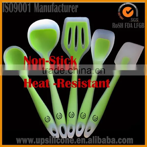 Set of Silicone Kitchen Utensils 12-inch Green Cute Kitchen Utensils Set Silicone Kitchen Utensils Set photo-2